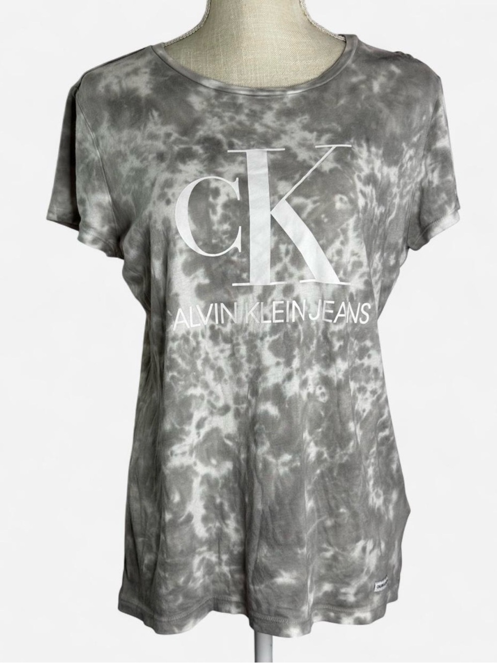 ~ Calvin Klein Jeans Grey Tie-Dye Logo Tee ~